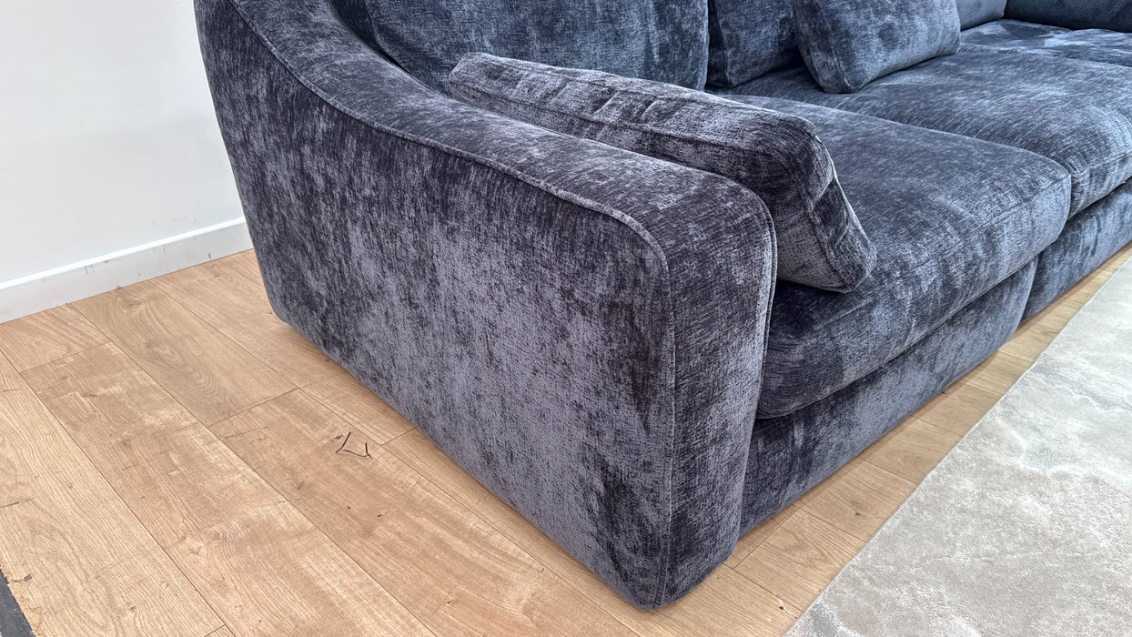 Sofology Bellagio Fabric 1 Corner 3 Reversible Feather Flex Interior in Chunky Luxe Chenille Ink Mix