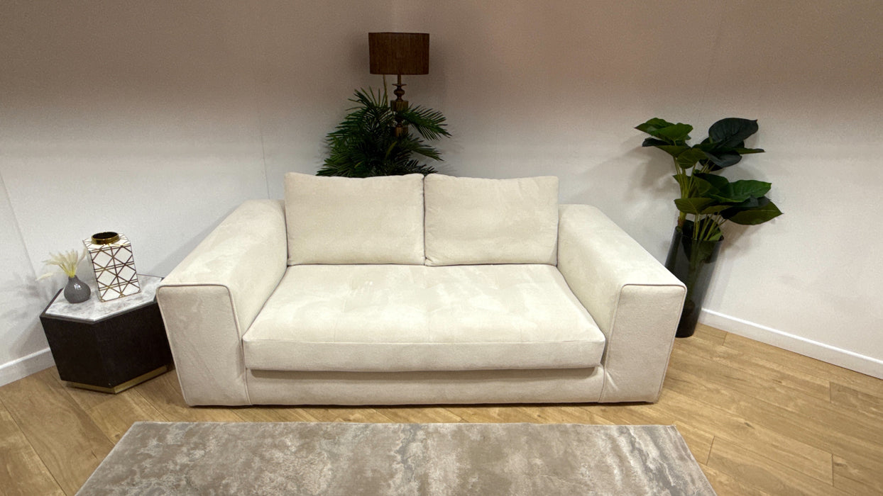 Sofology Ascot Fabric 3 Seater Bench Seat in Soft Sherpa Natural Mix