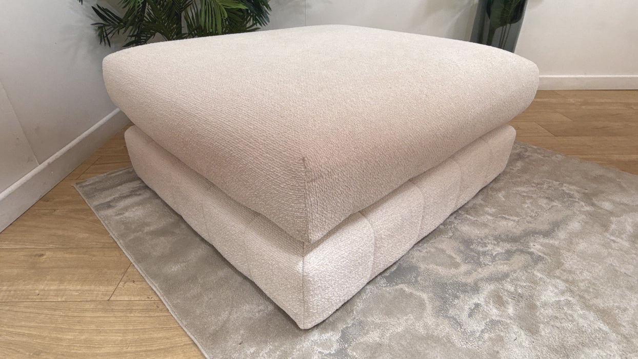 Sofology Westwood Fabric Footstool in Soft Boucle Ecru