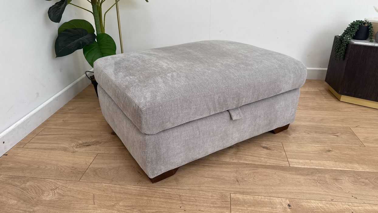 Sofology The Tallulah Fabric Footstool in Linen Chenille All Over
