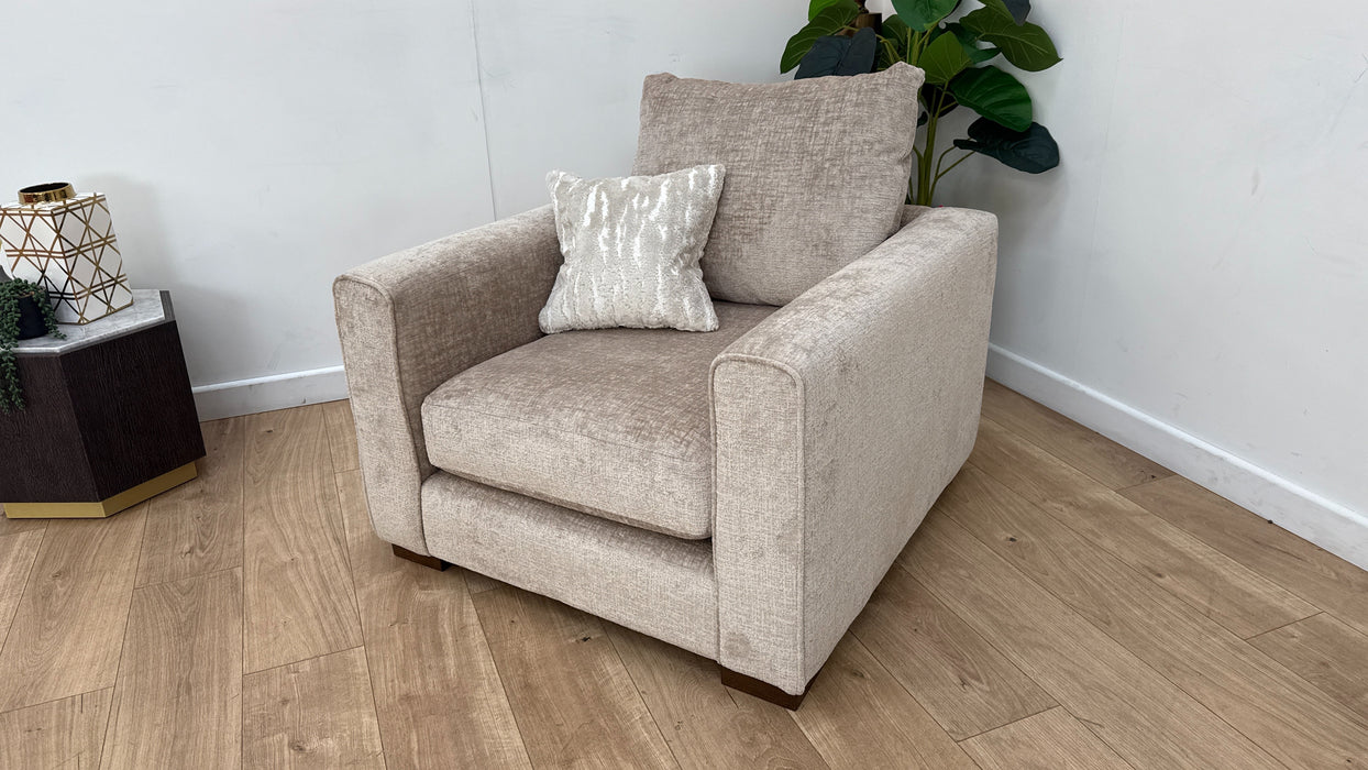 Sofology Majestica Fabric Chair in Teddy Chenille Natural Mix