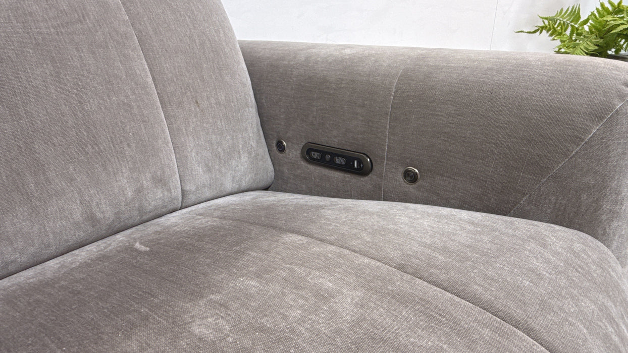 Sofology Lumiere Fabric 2.5 Seater Power Recliner/Headrest Heated Seats in Relaxed Chenille Nutmeg
