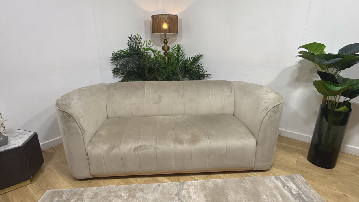Sofology Fitzrovia Fabric 3 Seater in Matt Velvet Stone Mix with Trim