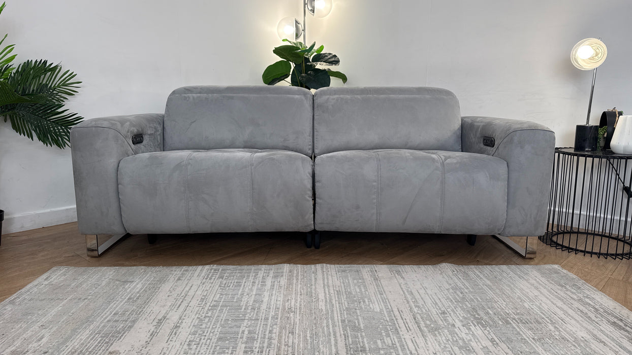 Sofology Marvella Fabric 2.5 Seater Power Recliner/Headrest in Lifestyle Plush Silver