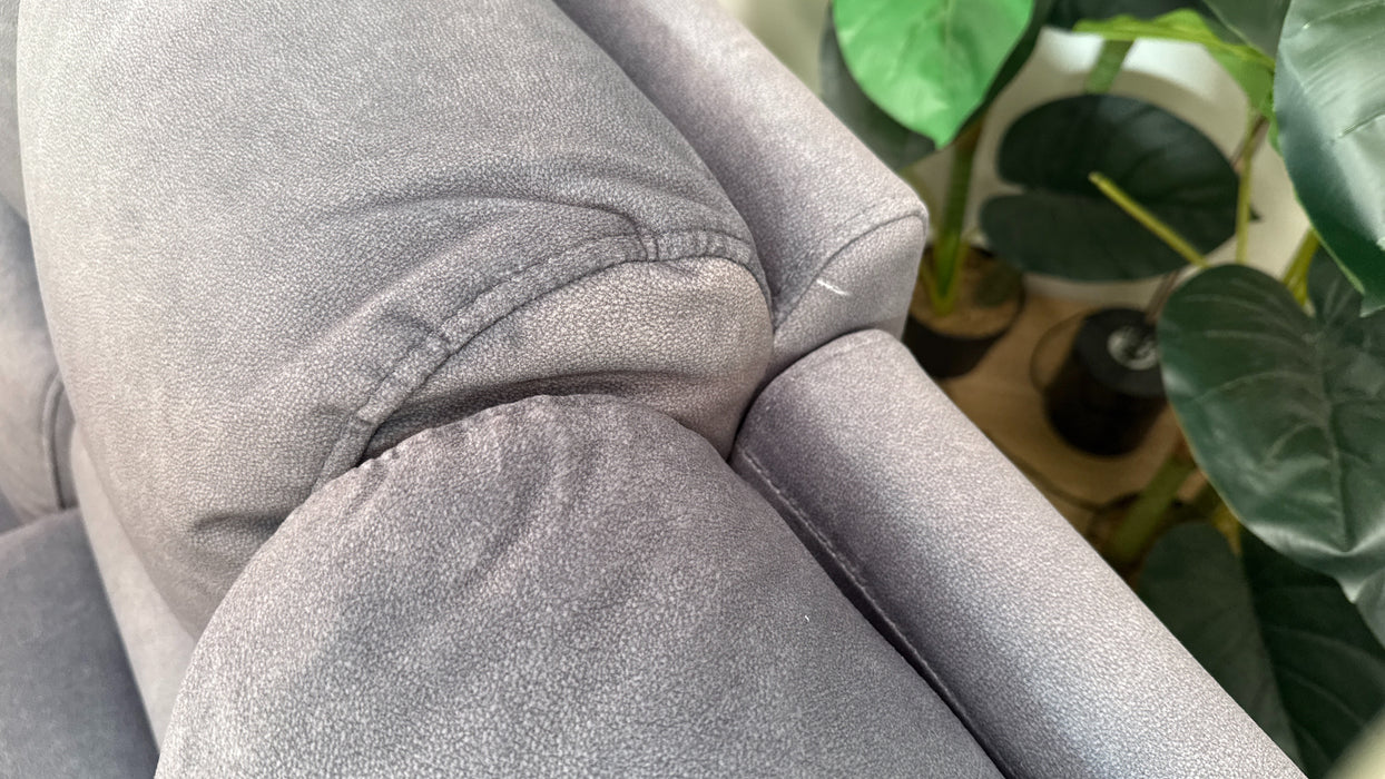 Sofology Ravello Fabric 2 Seater Console Power Recliner/Headrest Lumbar Support in Lifestyle Flecked Charcoal