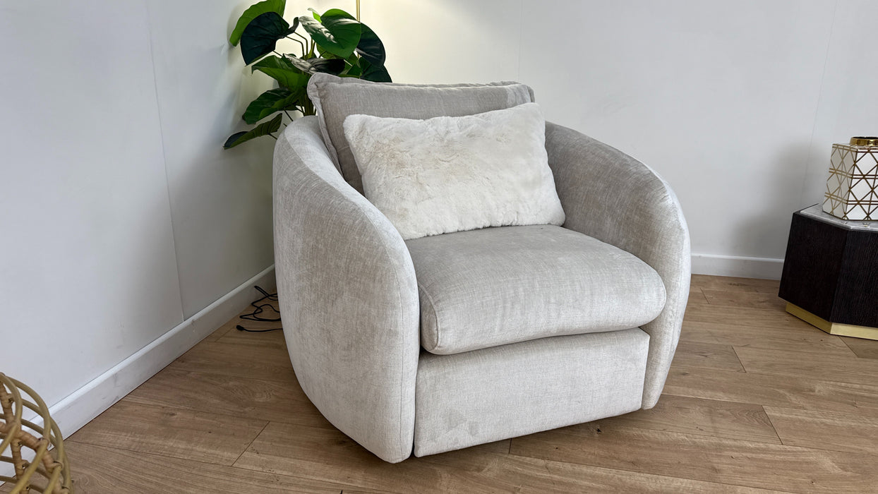 Sofology The Portobello Fabric Chair Sprung Seats in Luxury Chenille Mist