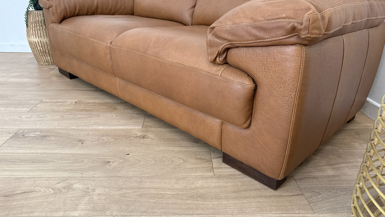 Santino 2 Seater - Leather Sofa - Apollo Tan