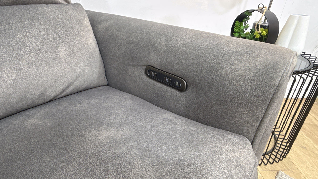 Sofology Ravello Fabric 2 Seater Power Recliner in Lifestyle Flecked Mocha