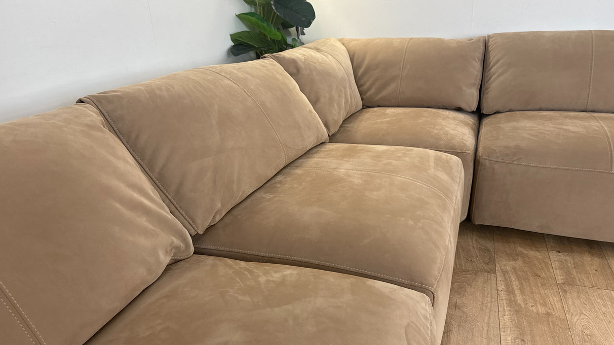 Sofology The Tessuto 3 Corner 1 Chaise in Lifestyle Nubuck-Feel Fabric Camel