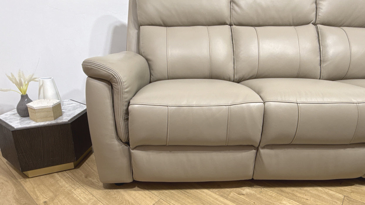Sofology Bradie Leather 3 Seater in Trusty Embossed Stone