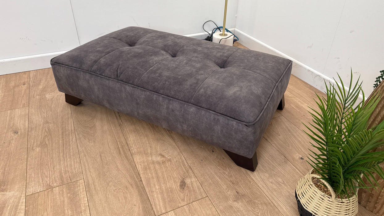 Bartelli Fabric Designer Footstool - Sublime Asphalt