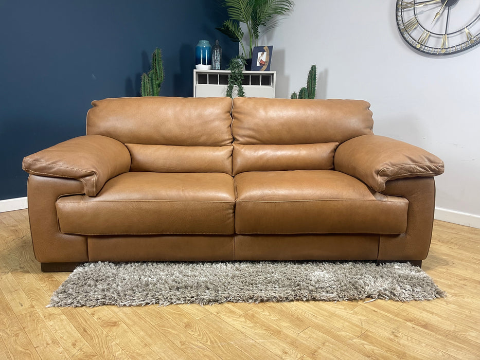 Santino Leather 2 Seater Sofa - Apollo Tan (WA2)