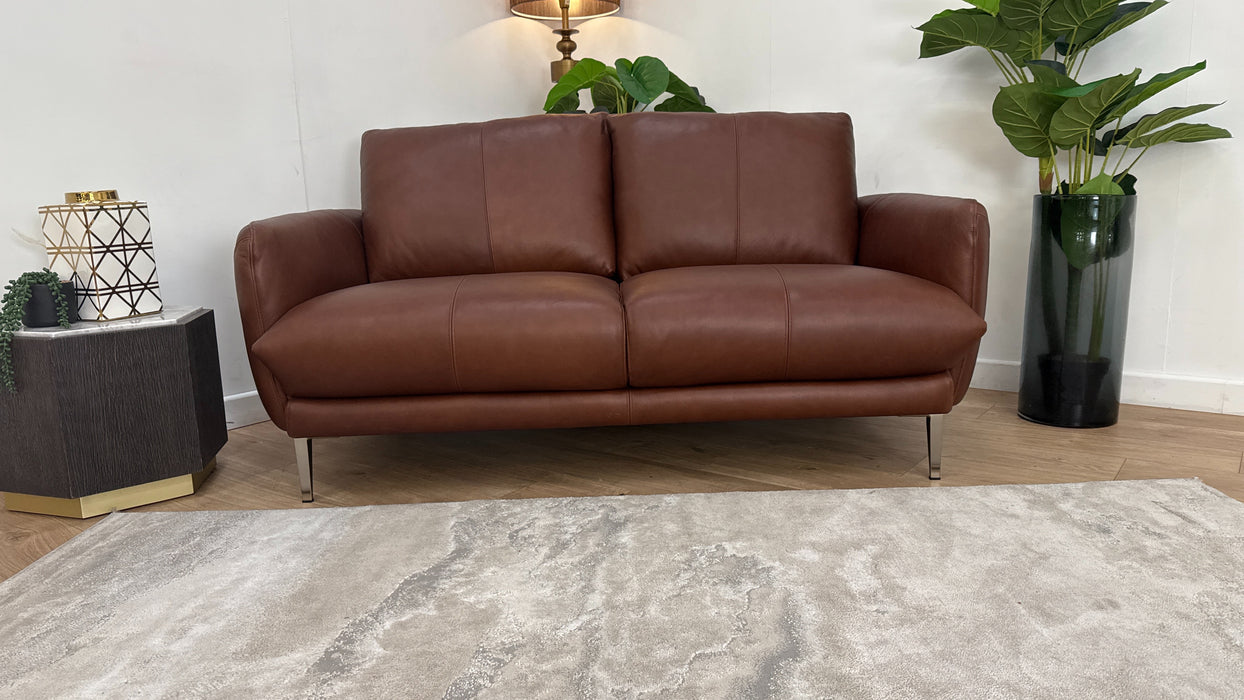 Sofology Adler Leather 2 Seater in Relaxed Soft Brown