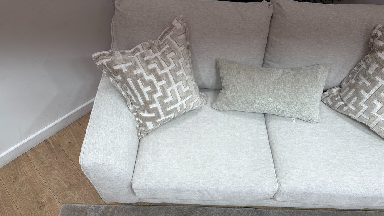 Sofology Mayfair Fabric 2 Seater in Linen Look Chenille Mist/Pearl Mix
