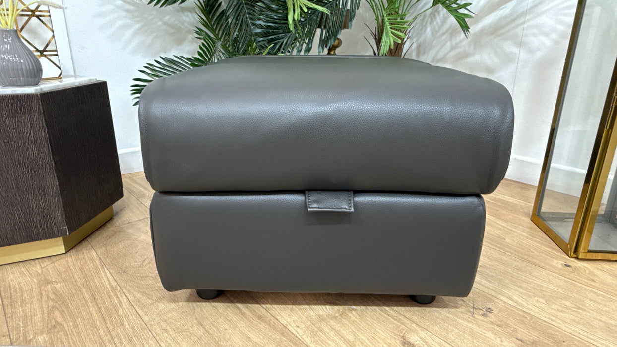 Sofology Ezra Leather Storage Footstool in Trusty Sheen Charcoal
