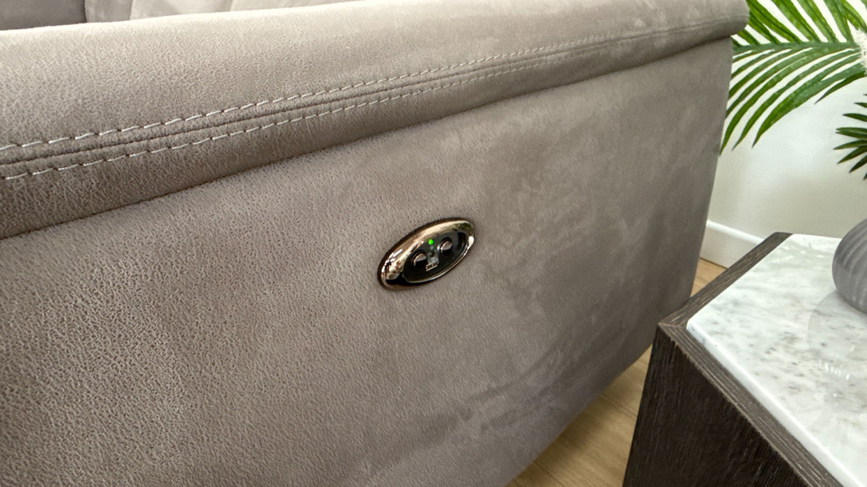 DFS Fabric Left Hand Facing Single Recliner Corner in Pewter