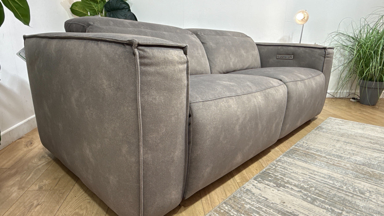 Sofology Horizon Fabric 2.5 Seater Power Recliner/Headrest in Lifestyle Flecked Mocha