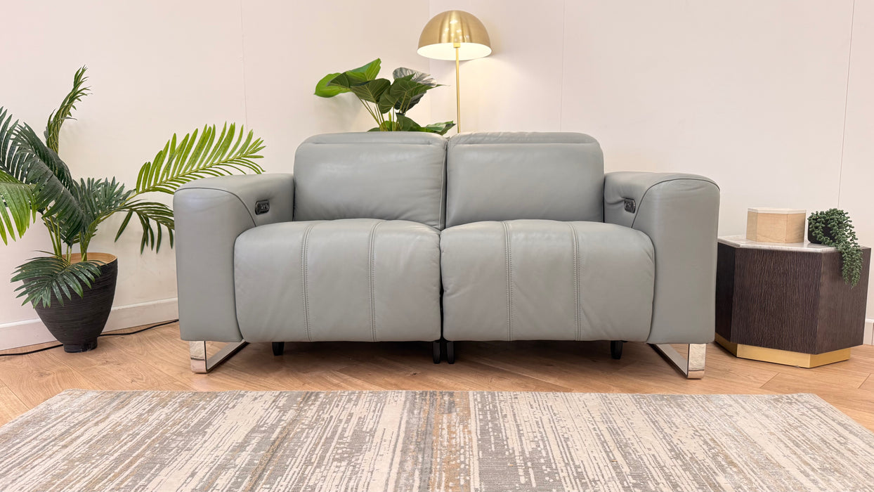 Sofology Marvella Leather Recliner 2 Seater in Granite Teal