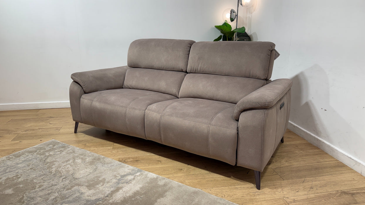 Sofology Bailey Fabric 2.5 Seater Power Recliner/Headrest in Lifestyle Flecked Nutmeg