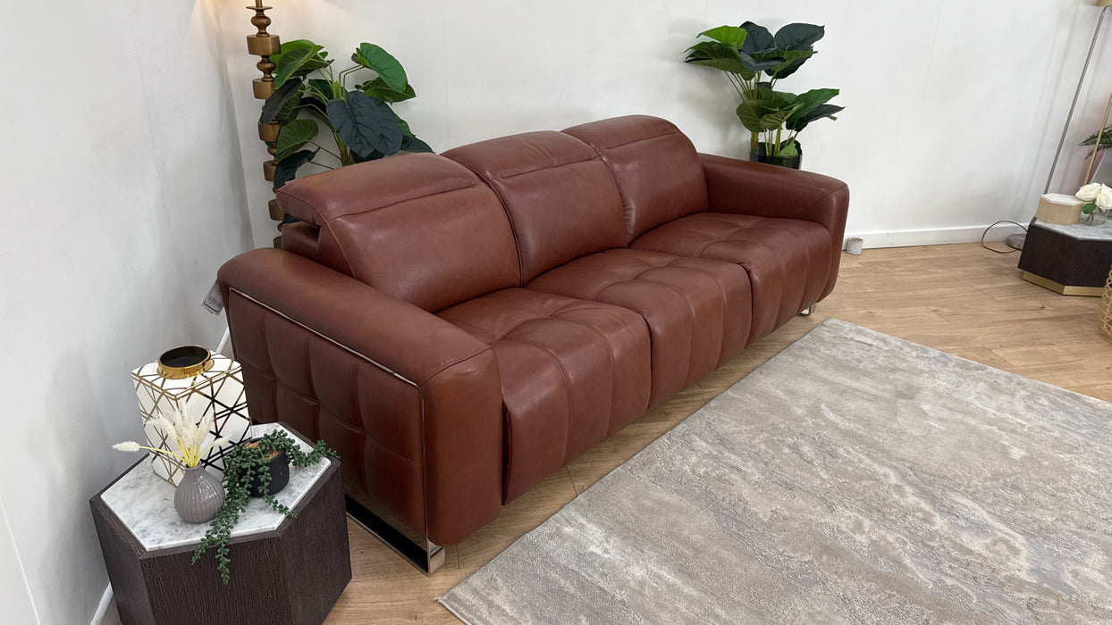 Sofology Marvella Leather 3 Seater in Trusty Sheen Butterscotch