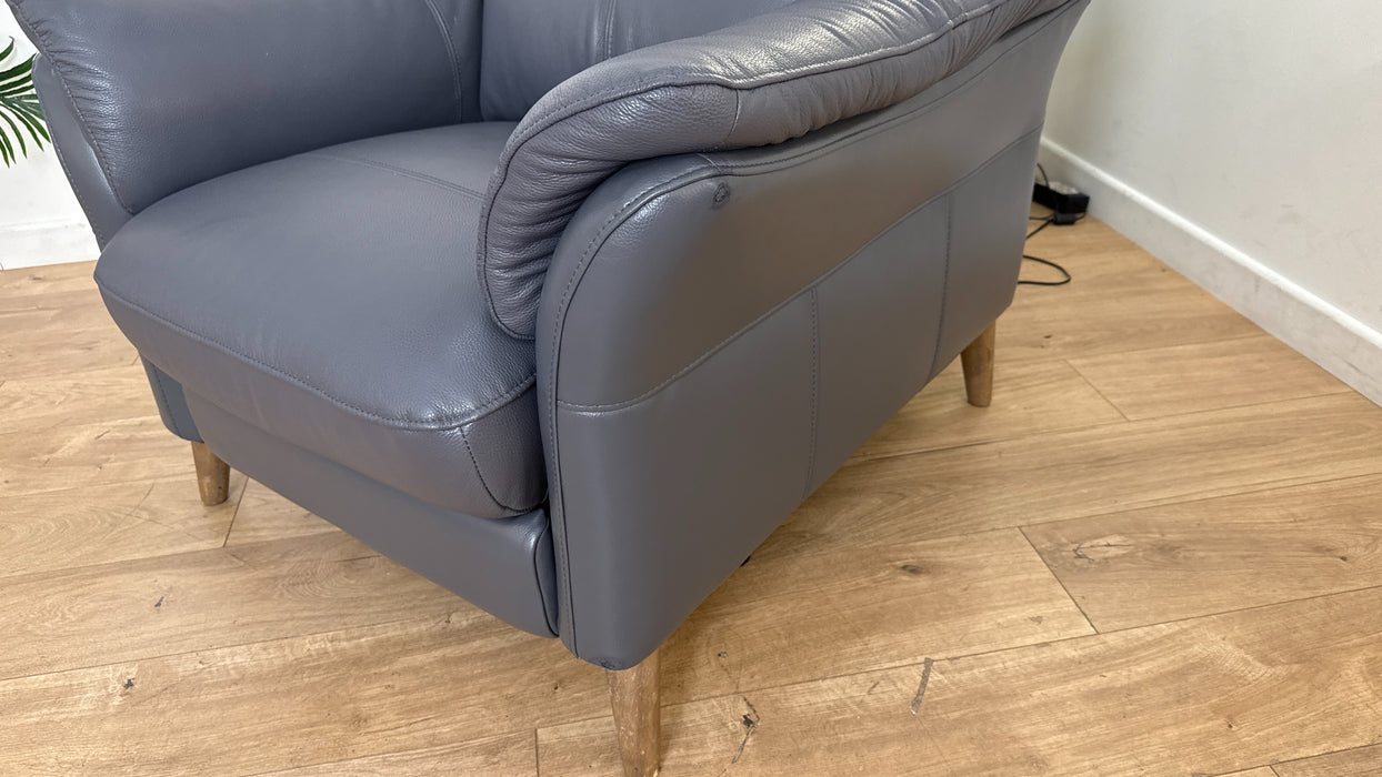 DFS Falcon Leather Recliner Chair in Blue