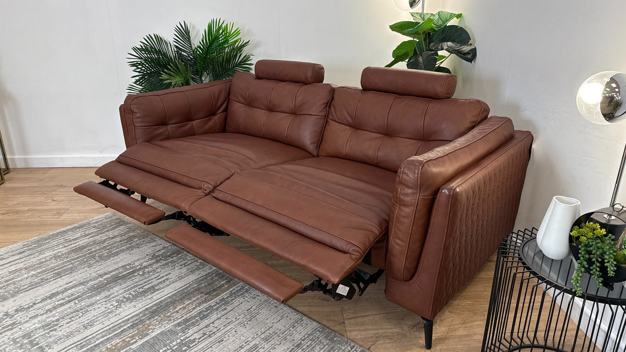 Sofology Muse Leather Power Recliner in Expresso