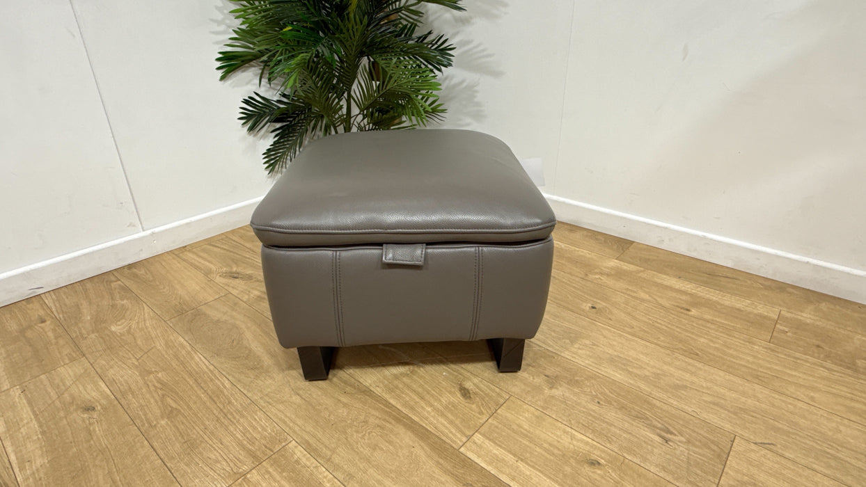 Sofology Ravello Leather Designer Storage Footstool in Trusty Embossed Elephant