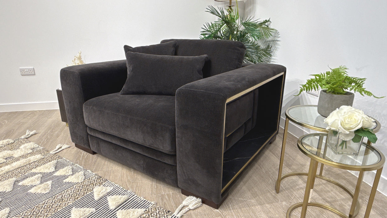 Sofology Obsidian Fabric Loveseat in Relaxed Chenille Raisin