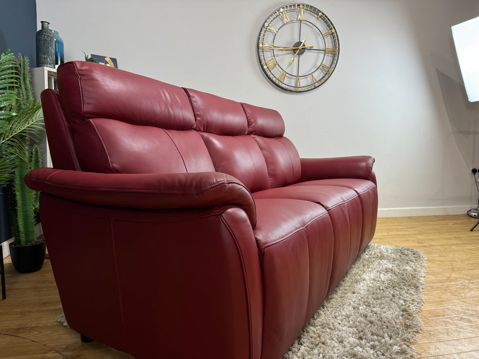 Parker 3 Seater - Trust Sheen Leather Cranberry (WA2)