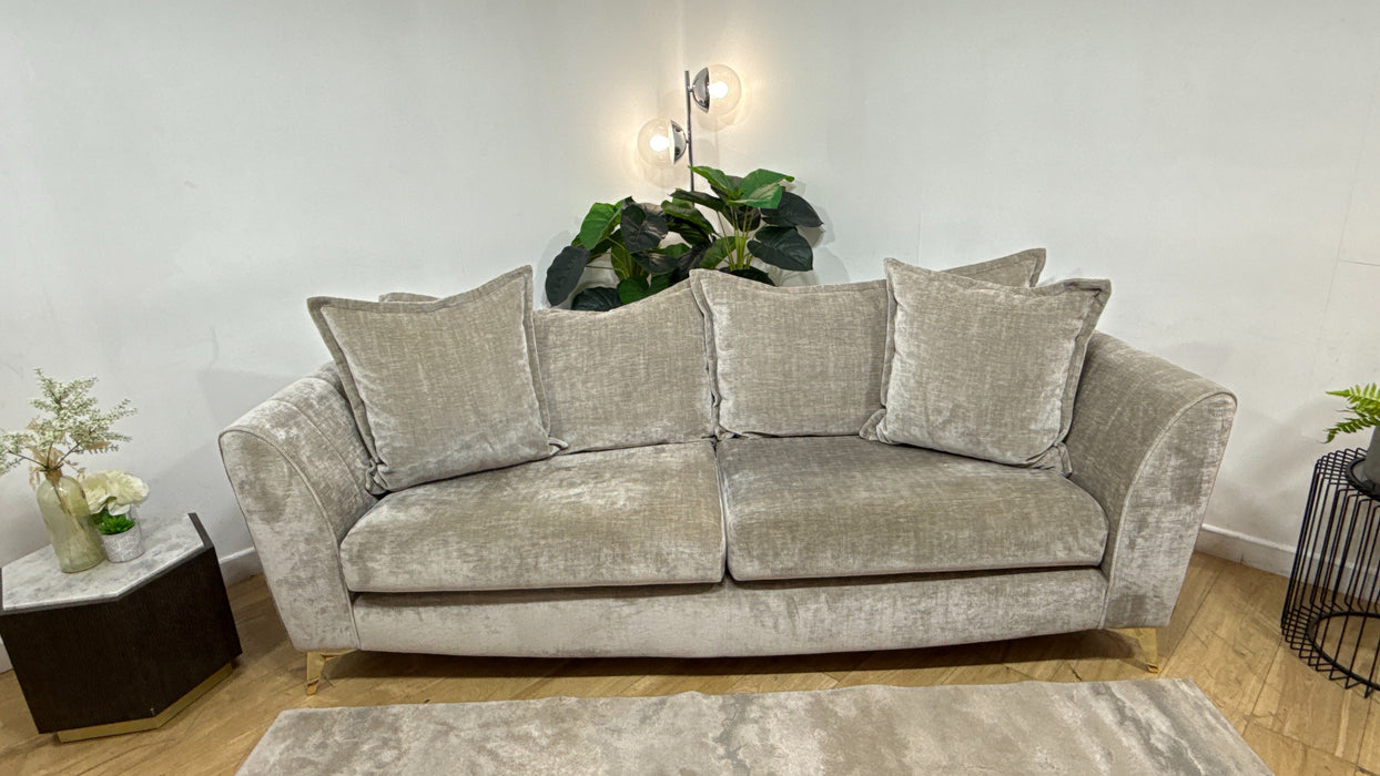 Sofology Luella Fabric 4 Seater in Luxe Chenille Stone Mix