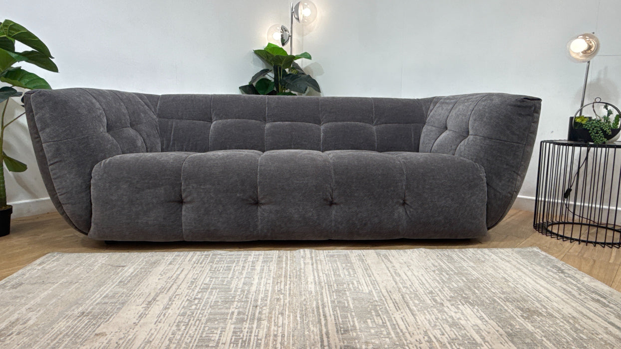 Sofology Lunar 3 Seater Fabric Sofa in Chenille Charcoal