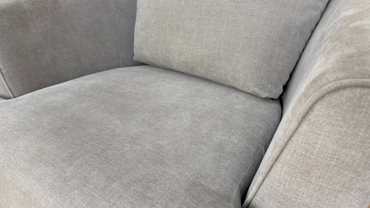 Sofology Mayfair Fabric Swivel Chair in Soft Chenille Linen/Pearl