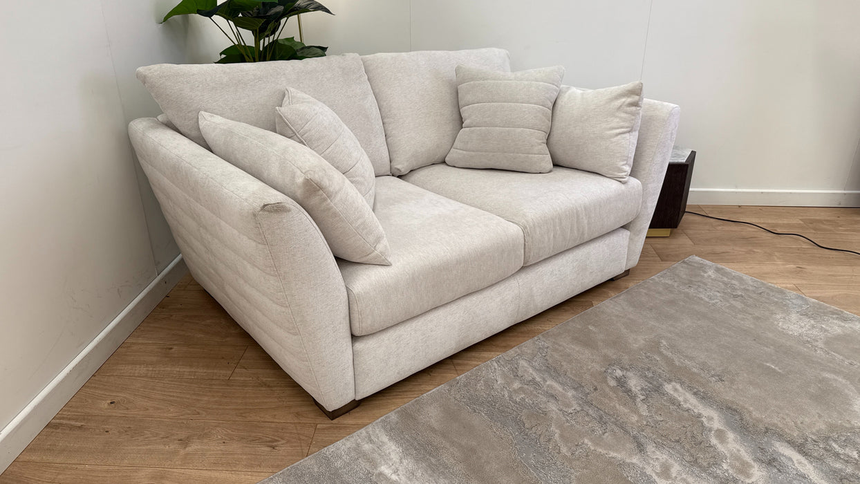 Sofology Calista Fabric 2 Seater Full Back in Linen Look Chenille Mist