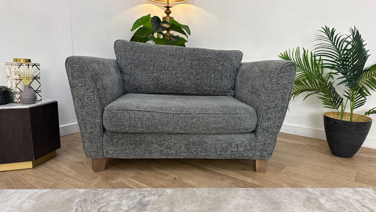 Sofology Canterbury Fabric Snuggler Chair in Weave Charcoal