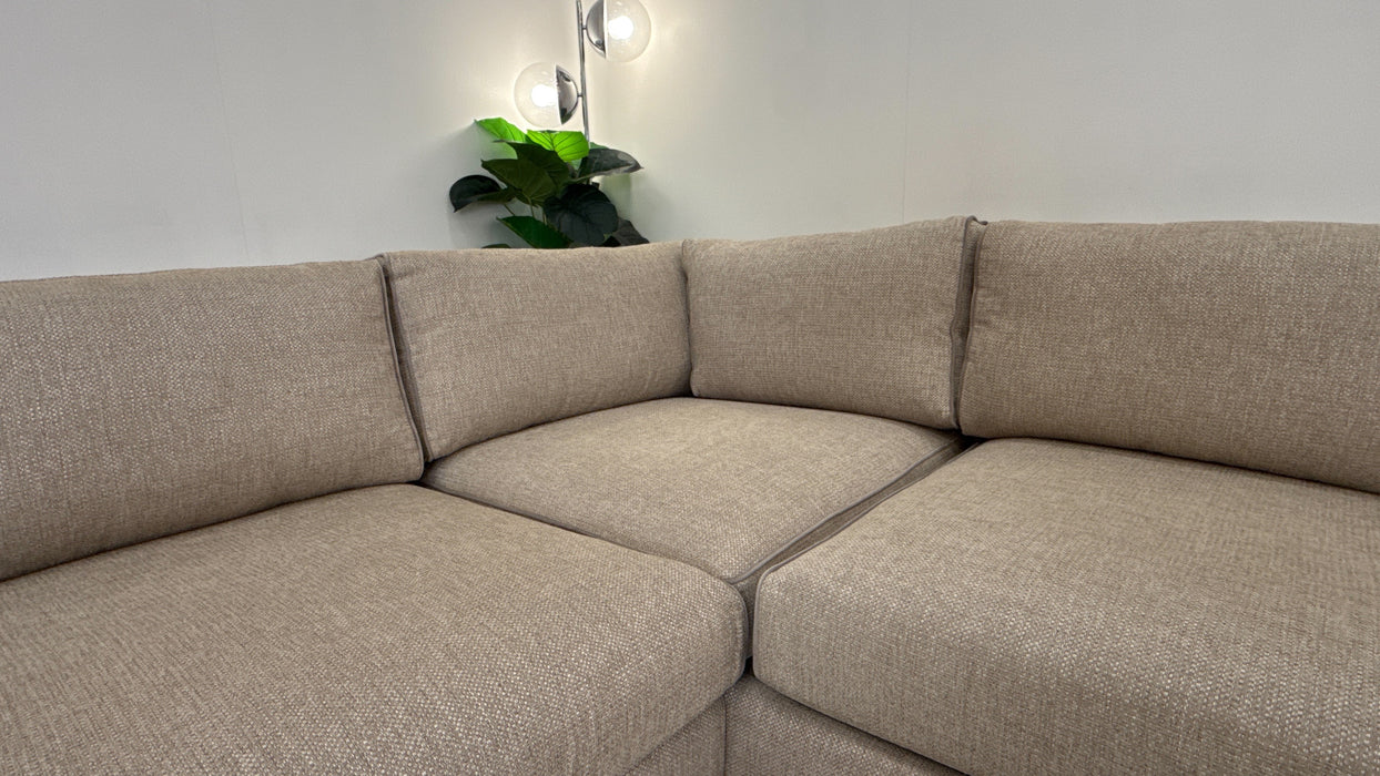 Sofology Sterling 3 Corner 1 Terminal End Fabric Sofa in Woven Stone