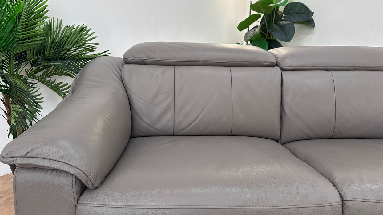Sofology Carrera Leather 2.5 Seater Power Recliner/Headrest in Trusty Embossed Elephant
