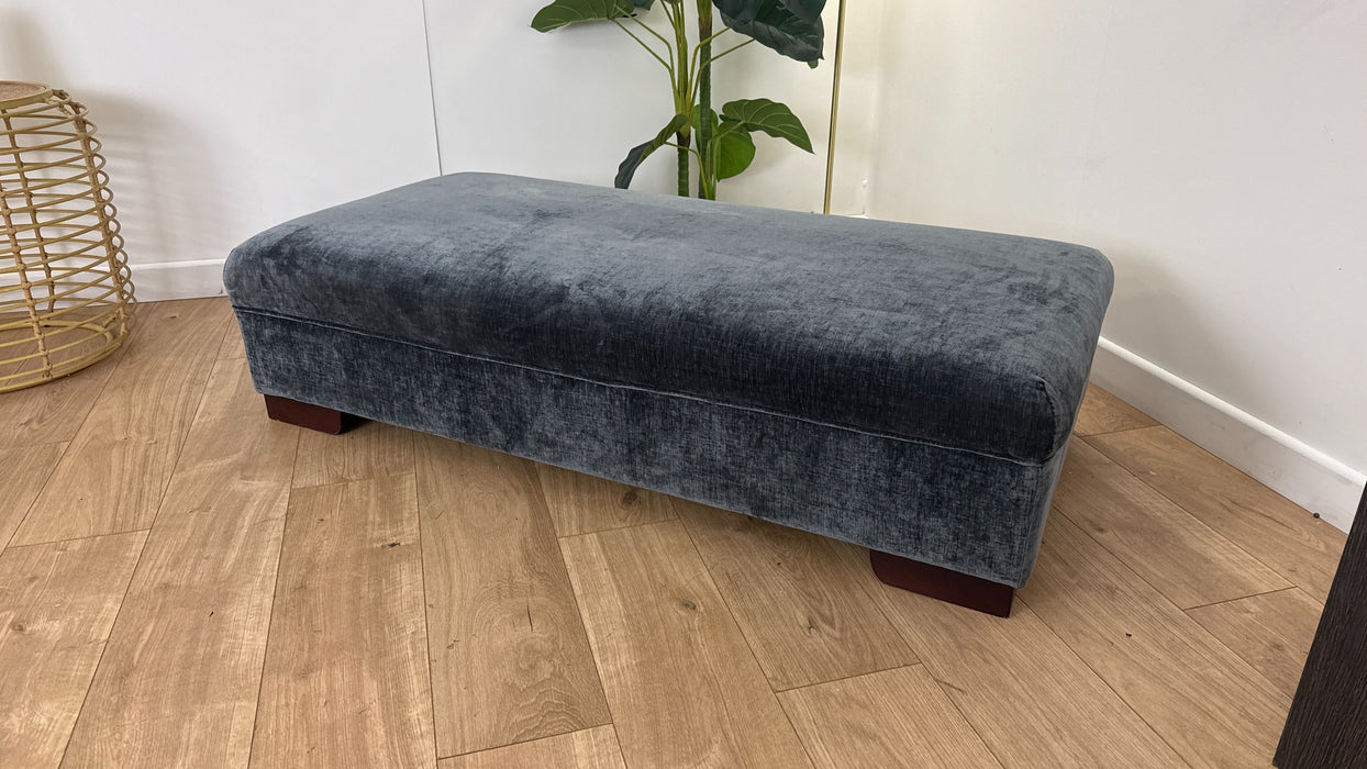 Sofology The Valentina Fabric Footstool in Chenille Charcoal