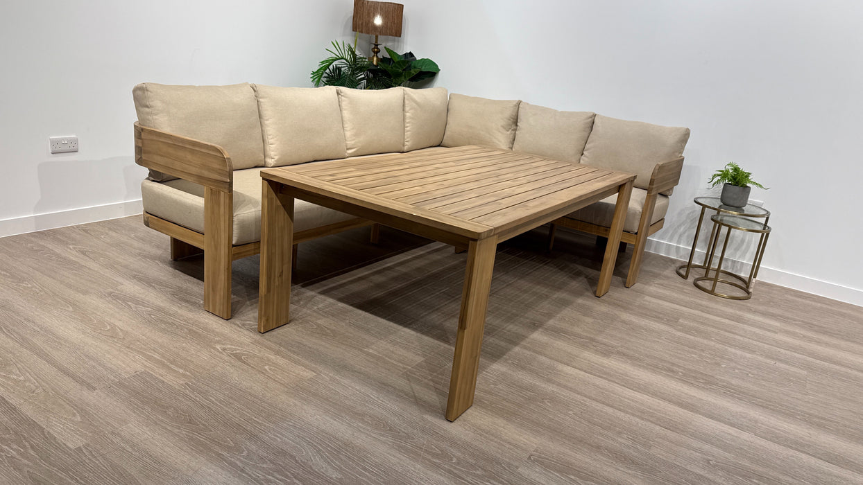 DFS Formentera Garden Furniture Corner Sofa, Dining Table in Beige