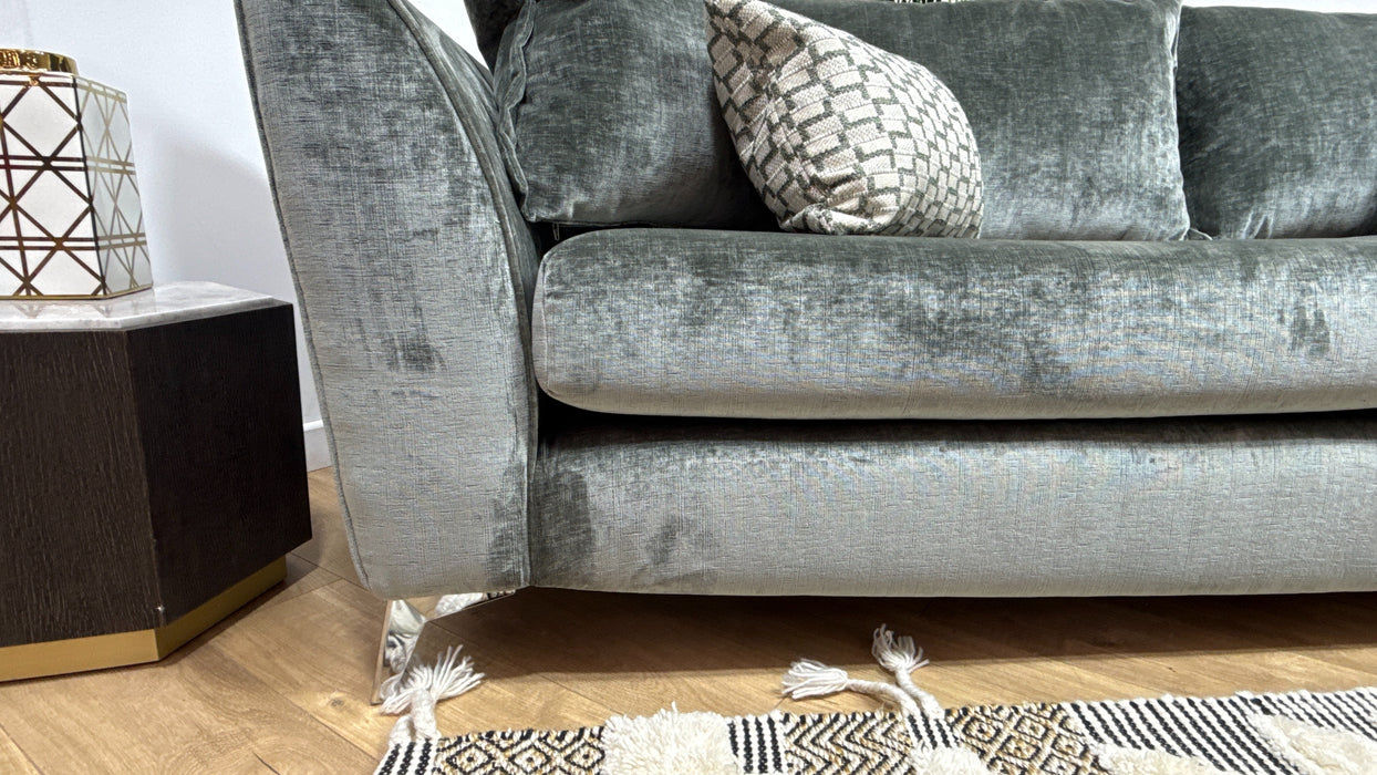 Sofology Luella Fabric Grande Sofa in Luxe Chenille Alpine Green Mix
