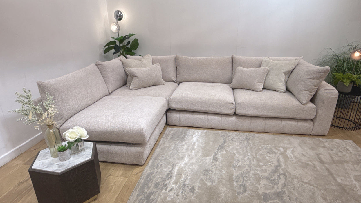 Sofology Westwood 1 Corner 3 Fabric Sofa on Boucle Blush