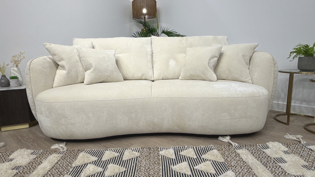 Sofology Sydney 3 Seater Fabric Sofa in Cream