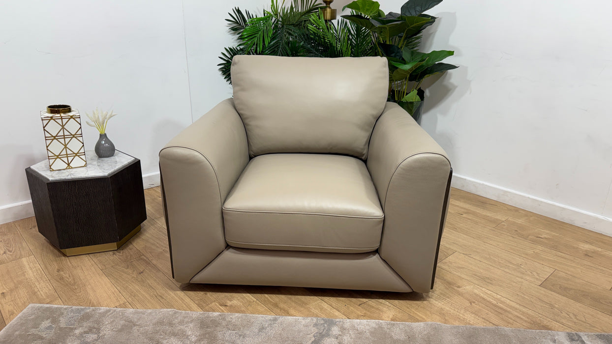 Sofology Rowen Leather Chair in Trusty Embossed Stone