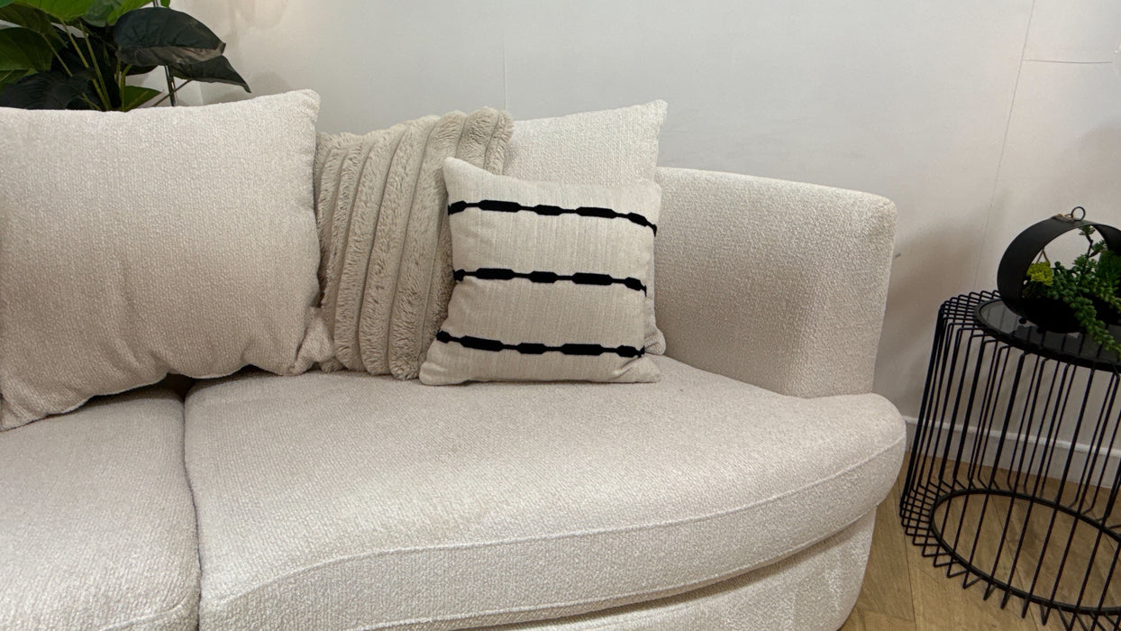 Sofology Chloe Fabric 4 Seater Split Pillow Back in Soft Boucle Ecru Mix