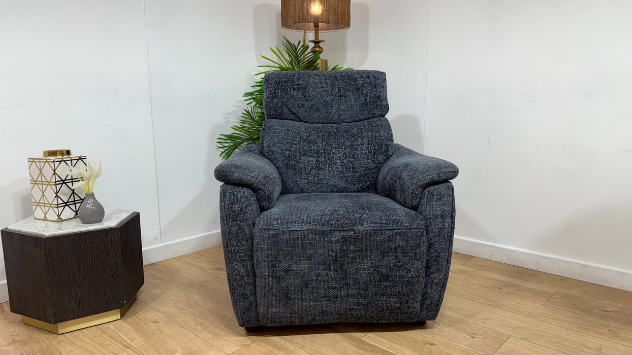 Sofology Parker Fabric Chair in Hopsack Chenille Midnight