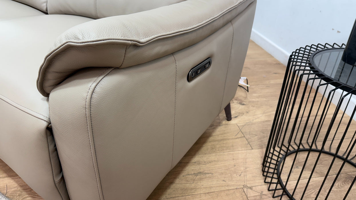 Sofology Arlo Leather 2.5 Seater Power Recliner in Trusty Embossed Stone