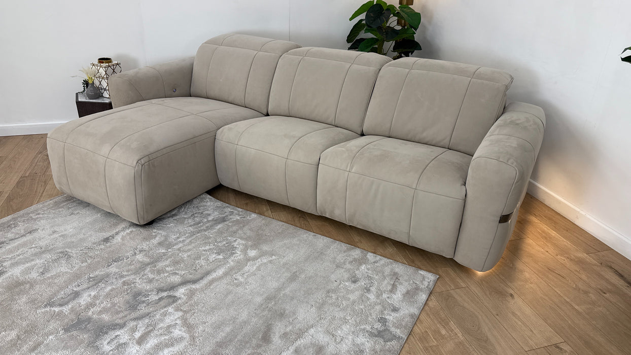 Sofology Lumiere Fabric Recliner Chaise 4 in Stone