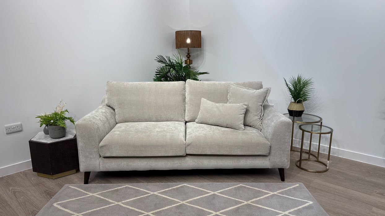 Sofology Mayfair Fabric 3 Seater Foam Seats in Soft Chenille Linen