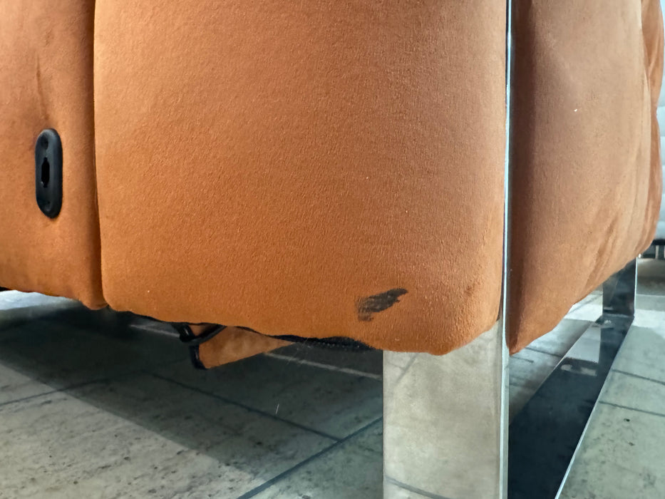 Marvella 3 Seat Power Recliner Power Headrest Tara Burnt Orange Fabric (WA2)