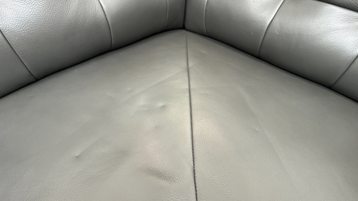 Sofology Muse Leather 1.5 Corner 3 Power Recliner Supportive Headrests in Trusty Embossed Charcoal