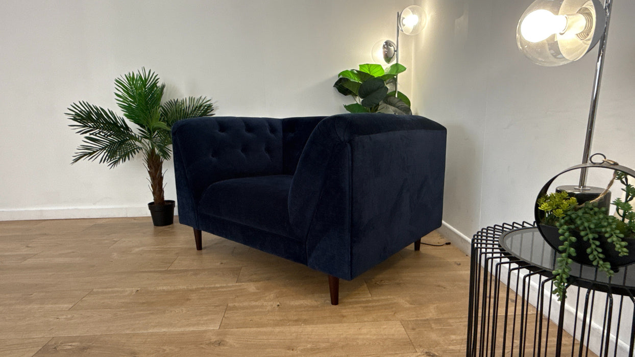 Sofology Bridgerton Fabric Chair in Soft Chenille Navy